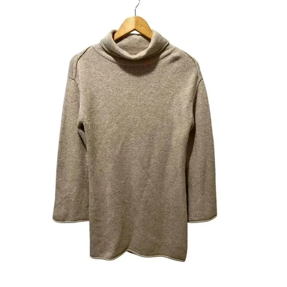 A Loves A Turtleneck Beige Wool Cashmere Blend Long Sweater Medium Long Sleeves - Picture 1 of 8